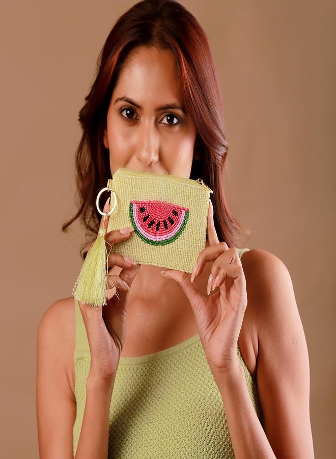VOYLLA Sweet Slice Watermelon Beaded Coin Bag for Women,Party,Wedding,Festive,Gift for Women & Girls - Image 4